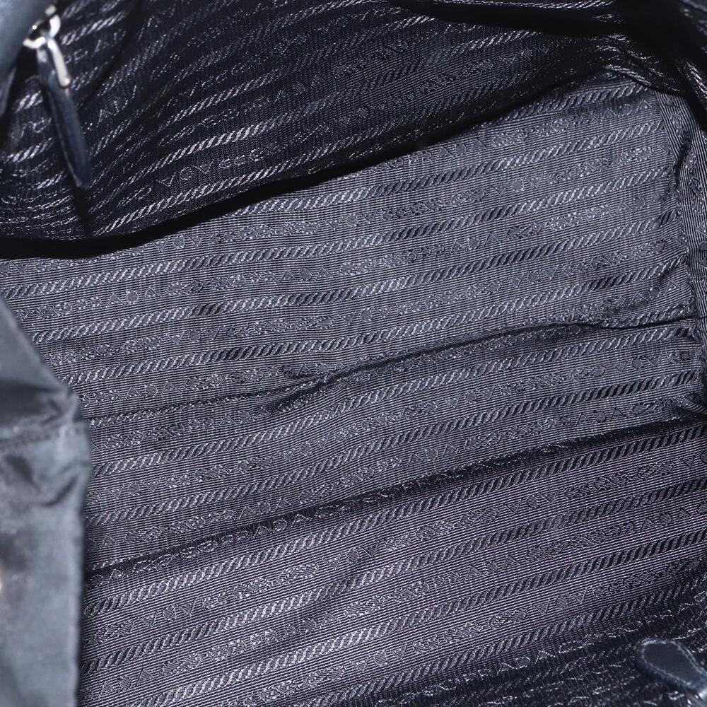 PRADA Ribbon Hand Bag Nylon Black Silver Auth 160087 - Picture 11 of 16